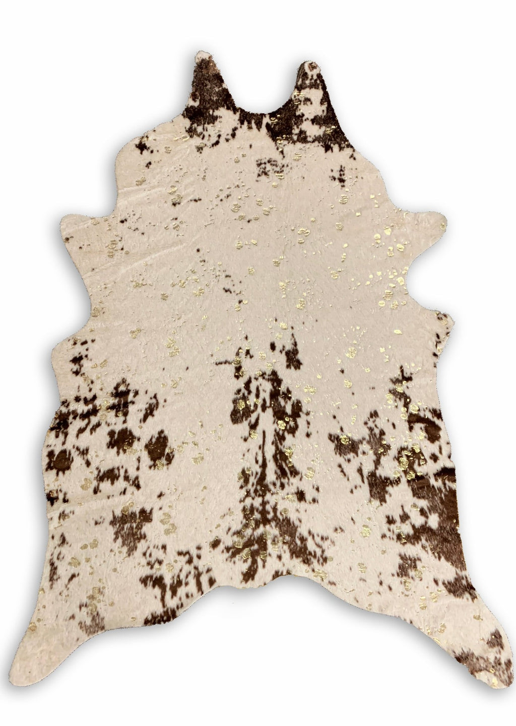 Vegan Cream Metallic Shinny Glow Faux Hide/Cowhide Area Rug/Carpet